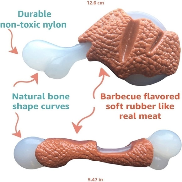 Brand New 3-Piece Dog Chew & Rope Toys Set for Aggressive Chewers Bacon Teething - Picture 7 of 9